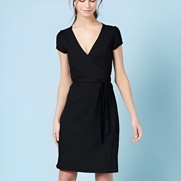 Boden Classic Sexy V-Neck Wrap Cap Short Sleeve Soft Stretchy Wrap Dress XS 2 - Picture 1 of 7